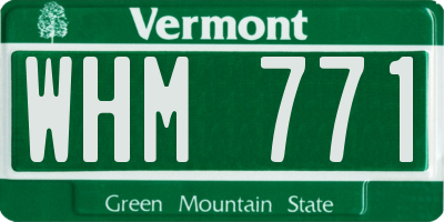VT license plate WHM771