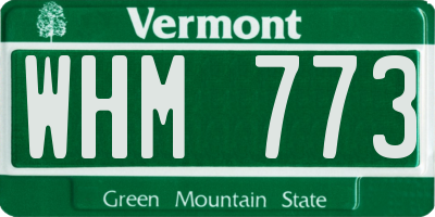 VT license plate WHM773