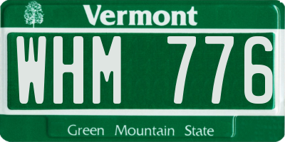 VT license plate WHM776