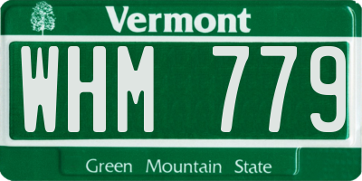 VT license plate WHM779