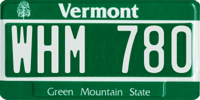 VT license plate WHM780