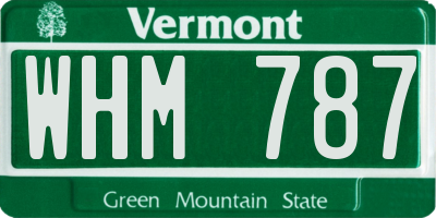 VT license plate WHM787