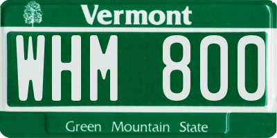 VT license plate WHM800