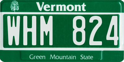 VT license plate WHM824