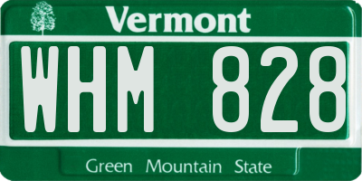 VT license plate WHM828