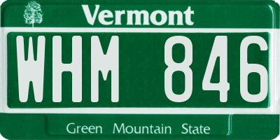 VT license plate WHM846