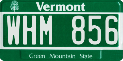 VT license plate WHM856