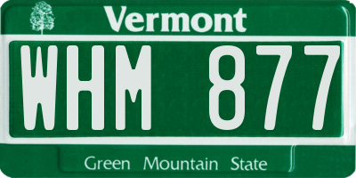 VT license plate WHM877