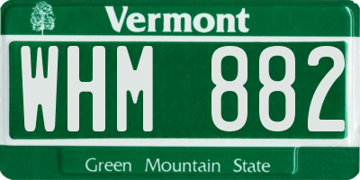 VT license plate WHM882
