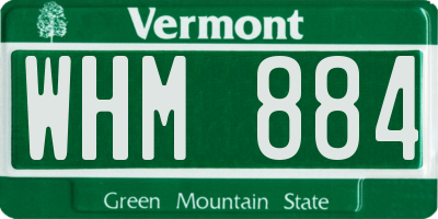 VT license plate WHM884