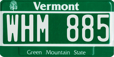 VT license plate WHM885