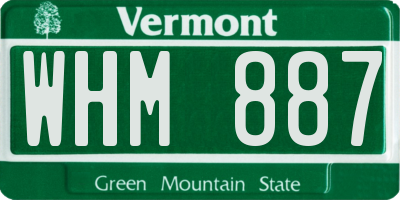 VT license plate WHM887