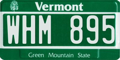 VT license plate WHM895