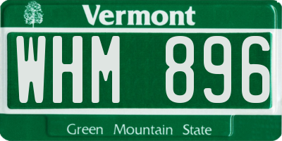 VT license plate WHM896