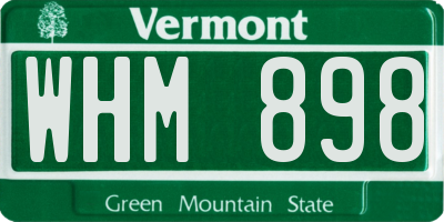VT license plate WHM898