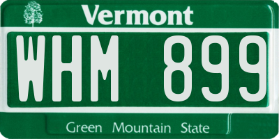 VT license plate WHM899