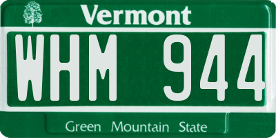 VT license plate WHM944