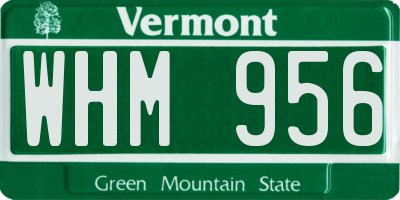 VT license plate WHM956