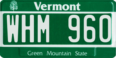 VT license plate WHM960