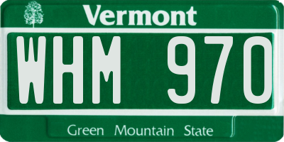 VT license plate WHM970