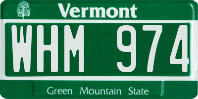 VT license plate WHM974