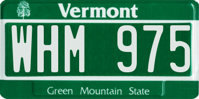 VT license plate WHM975