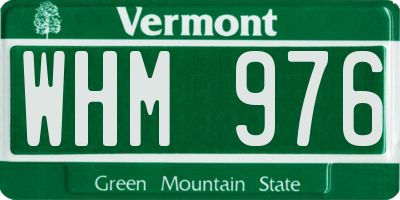 VT license plate WHM976