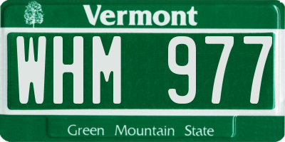 VT license plate WHM977