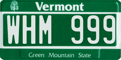VT license plate WHM999