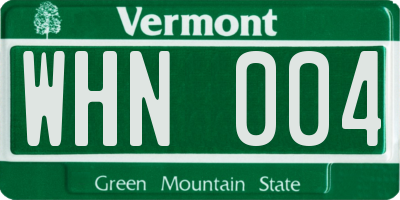 VT license plate WHN004