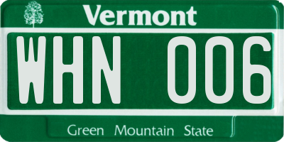 VT license plate WHN006