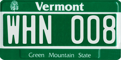 VT license plate WHN008
