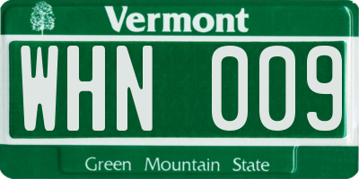 VT license plate WHN009