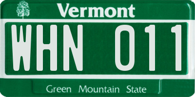 VT license plate WHN011