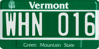 VT license plate WHN016