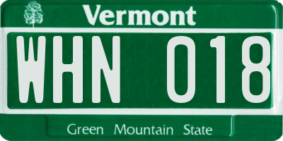 VT license plate WHN018