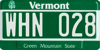 VT license plate WHN028