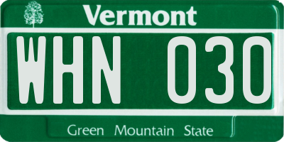 VT license plate WHN030