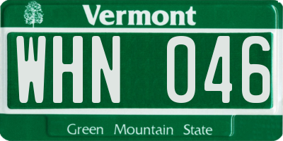 VT license plate WHN046