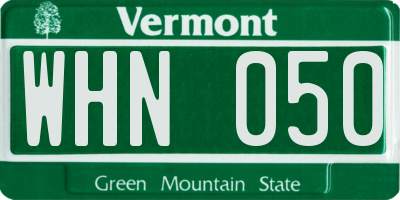 VT license plate WHN050