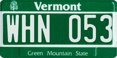 VT license plate WHN053