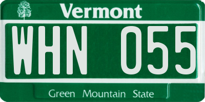 VT license plate WHN055