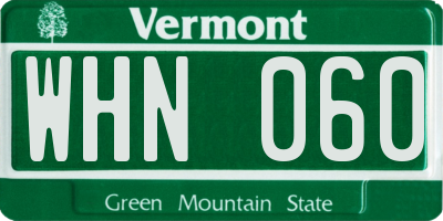 VT license plate WHN060