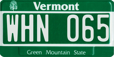 VT license plate WHN065