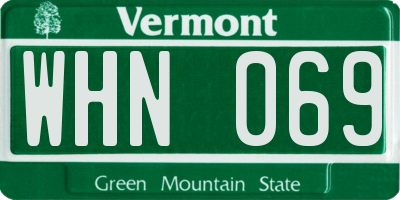VT license plate WHN069