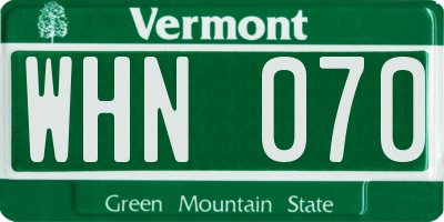 VT license plate WHN070
