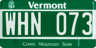 VT license plate WHN073