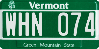 VT license plate WHN074