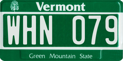 VT license plate WHN079
