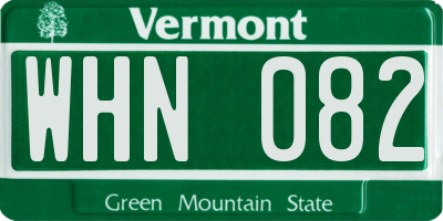VT license plate WHN082